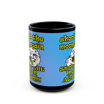 shoot the moon again - Black Mug (light blue-purple wave)
