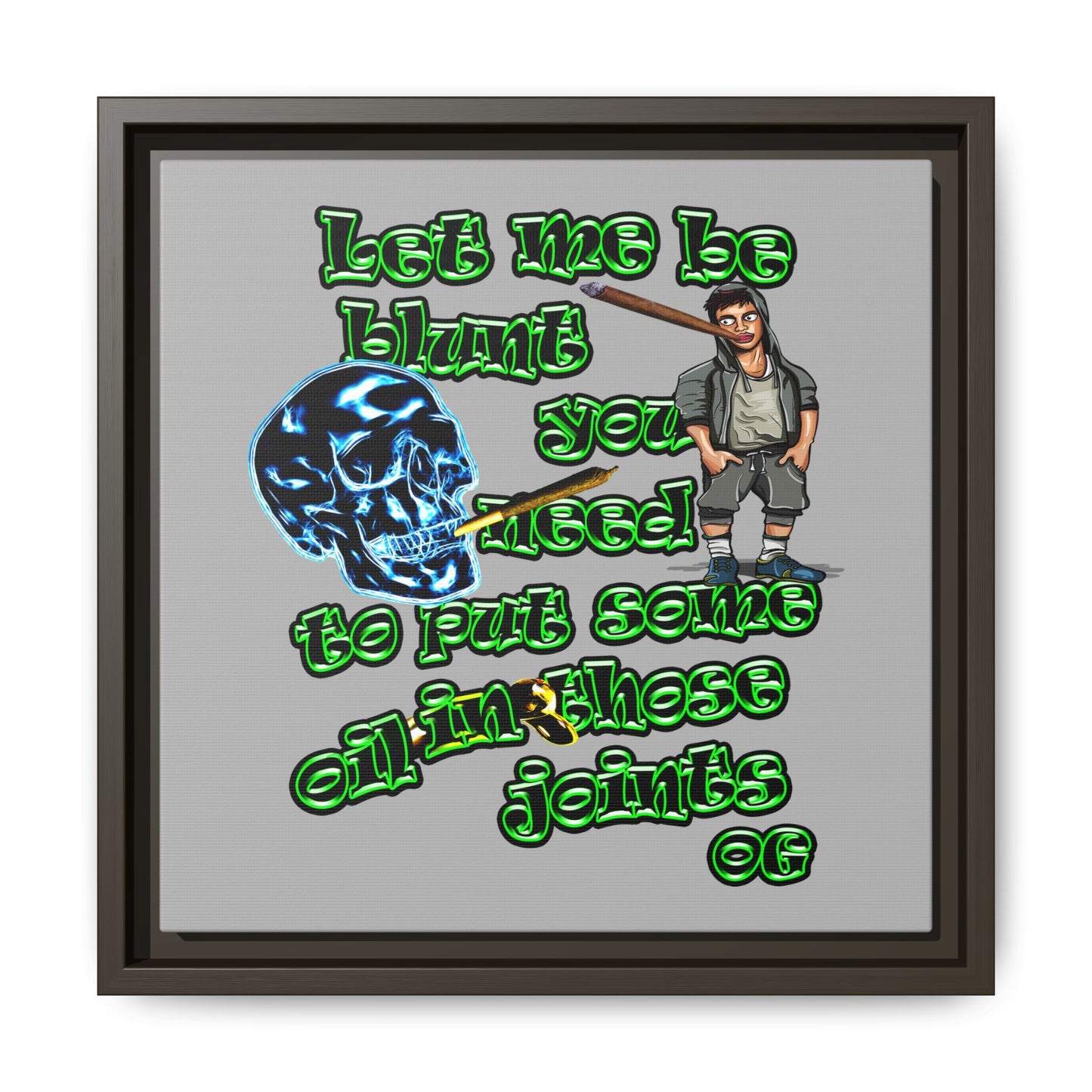og - framed canvas art (light grey)