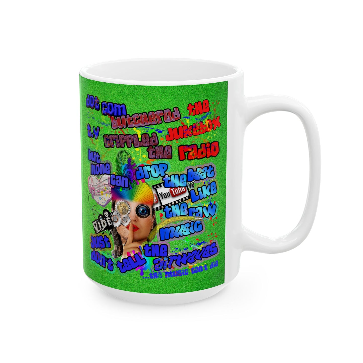 drop the beat - White Mug (green turf)