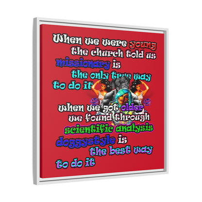 doggystyle - framed canvas art (dark red)