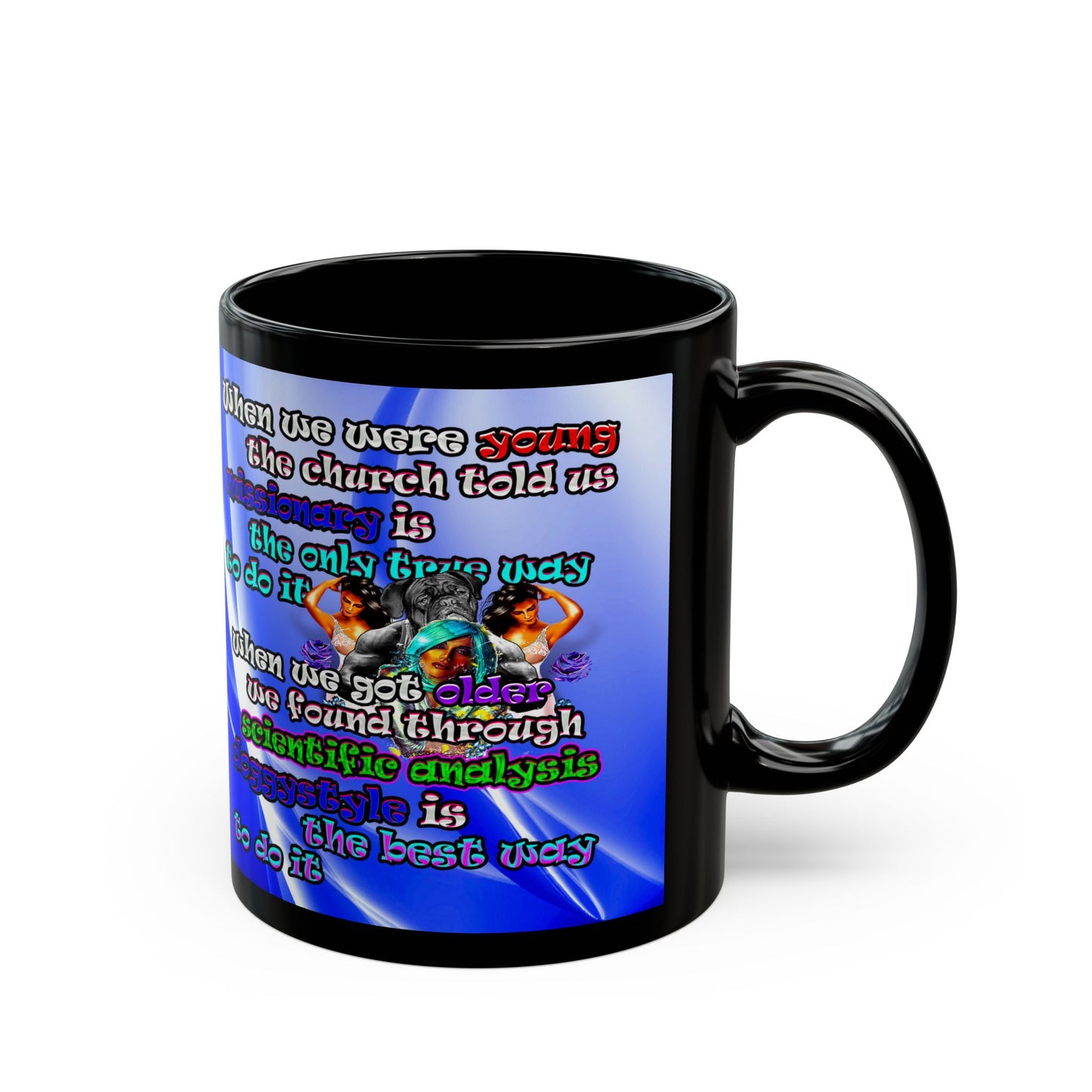 doggystyle - Black Mug (blue-white wave)