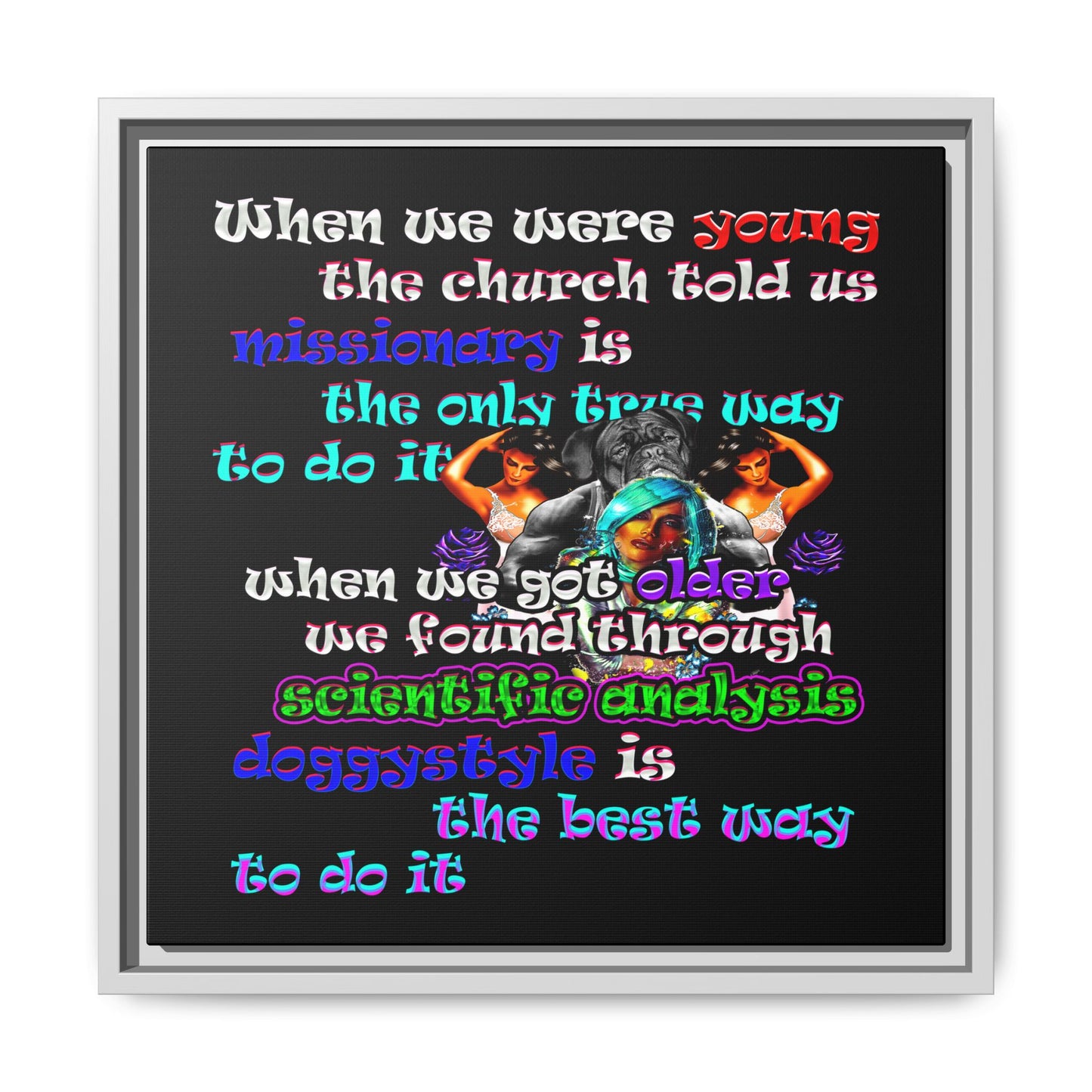 doggystyle - framed canvas art (black)