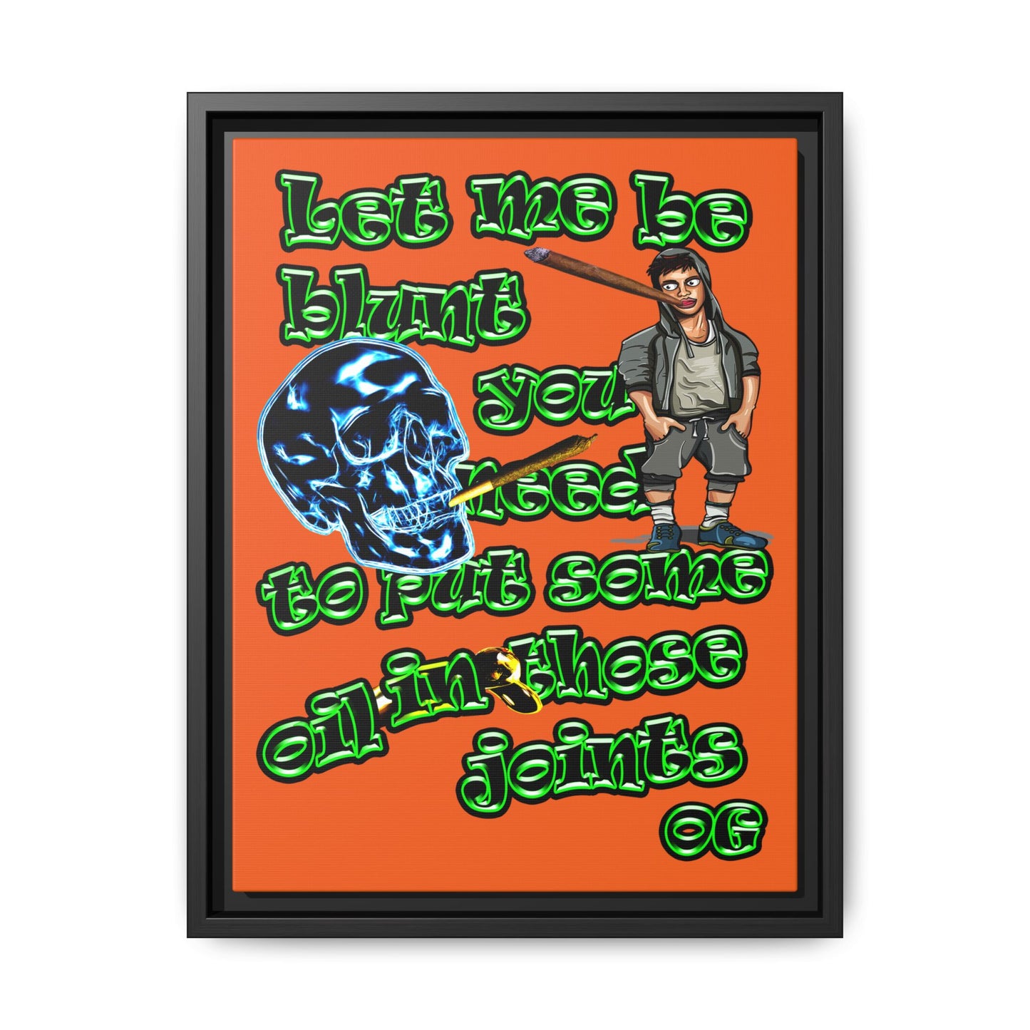 og - framed canvas art (orange)