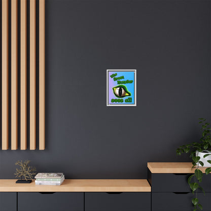 green monster - framed canvas art (light blue-purple wave)