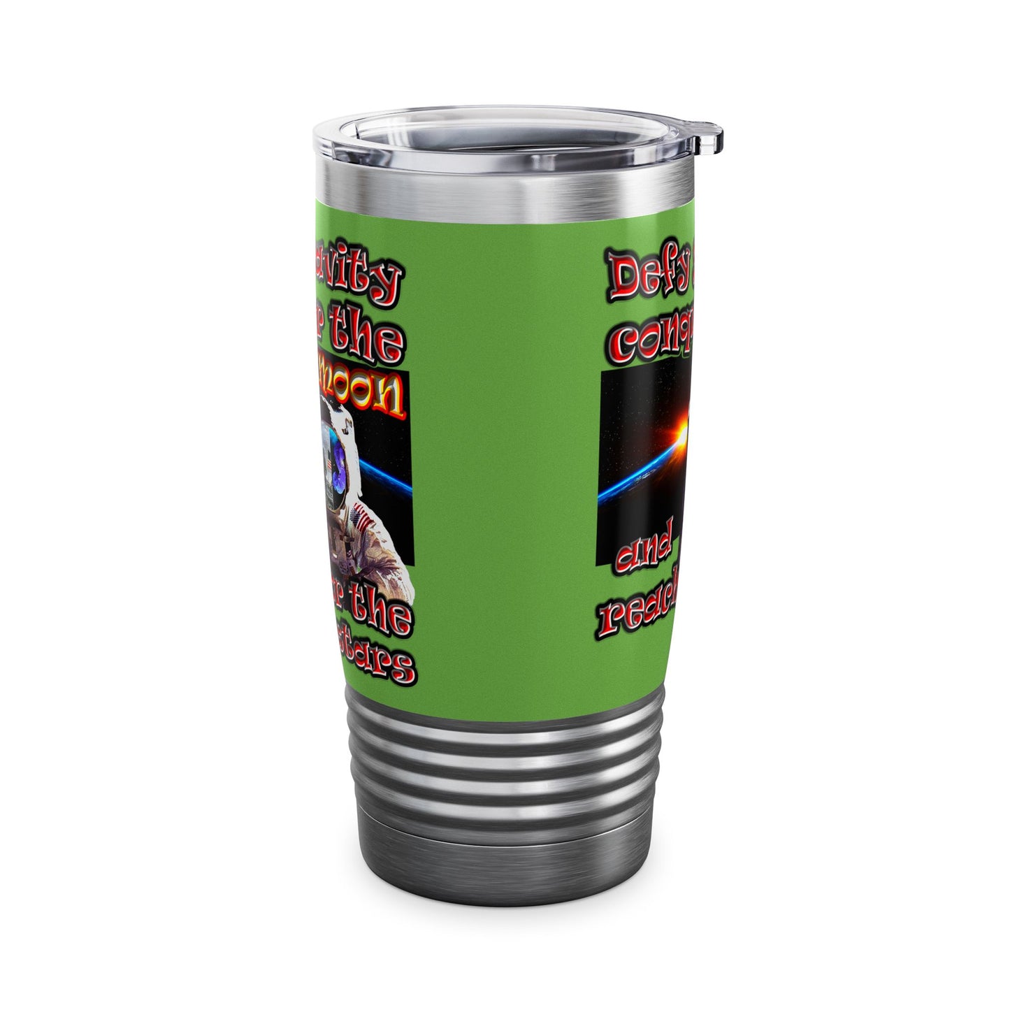 defy conquer reach - Ringneck Tumbler, 20oz (green)