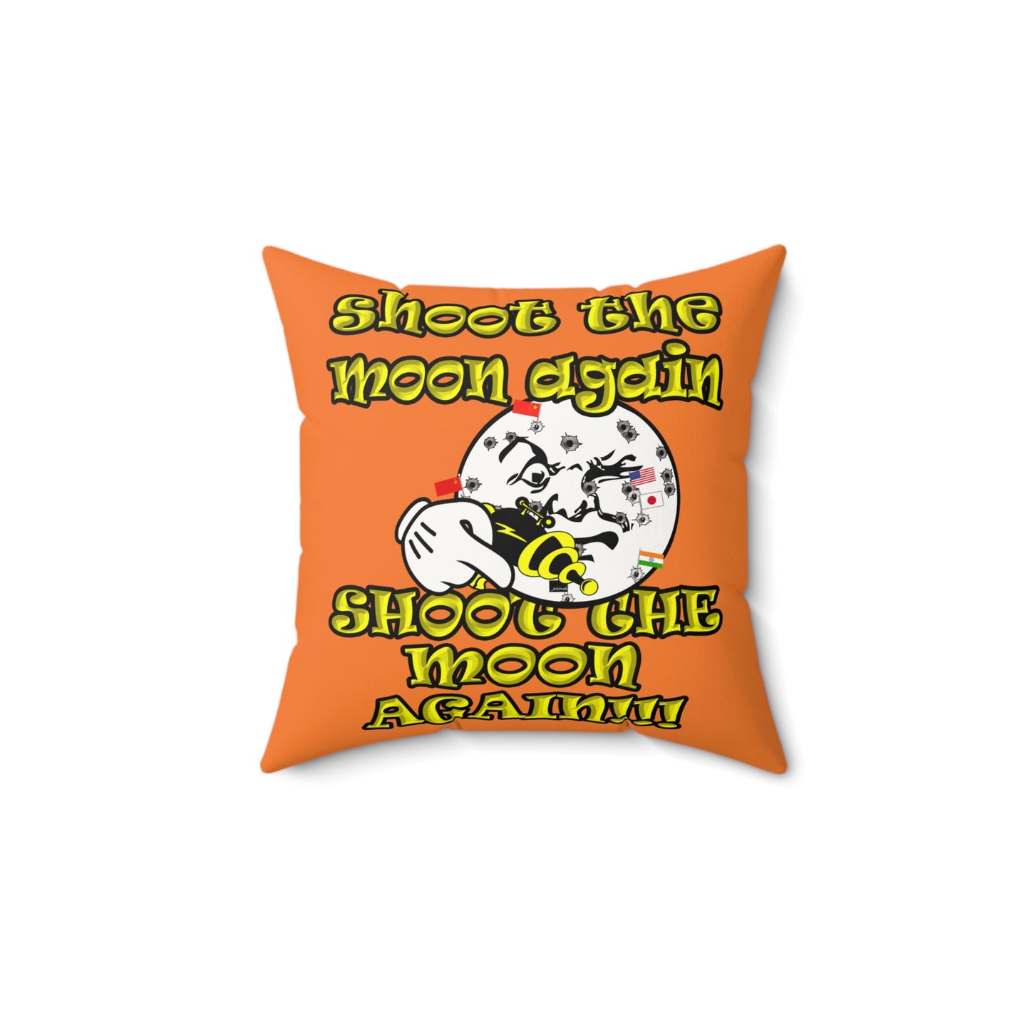 shoot the moon again - Faux Suede Square Pillow - (crusta)