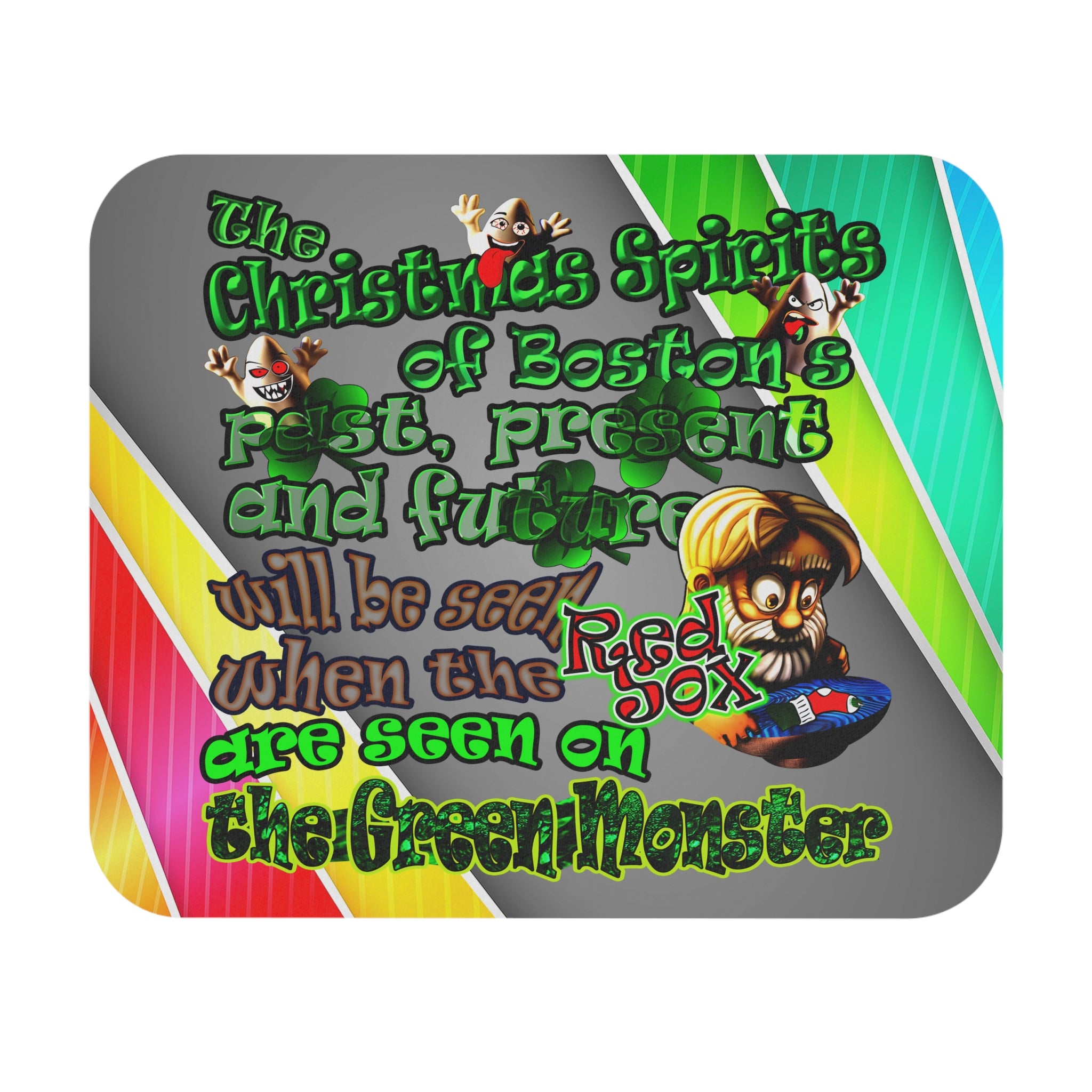christmas spirits of boston - Mouse Pad (Rectangle) (rainbow split)