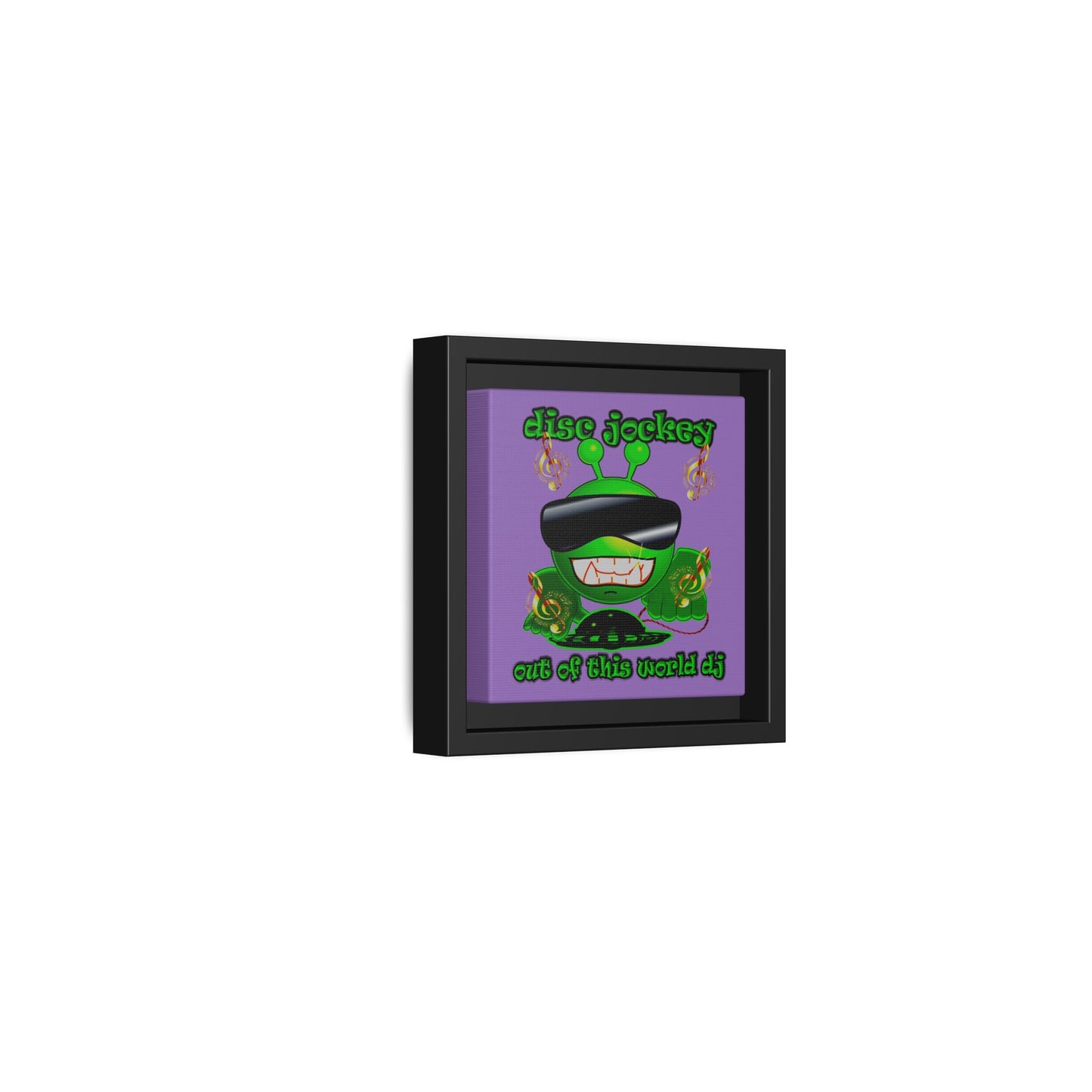 disc jockey - framed canvas art (light purple)