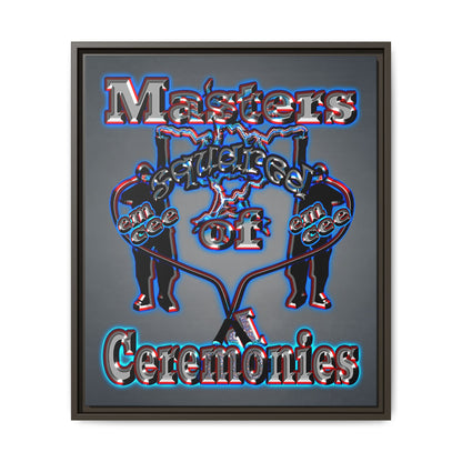 em cee squared - framed canvas art (grey-light grey)