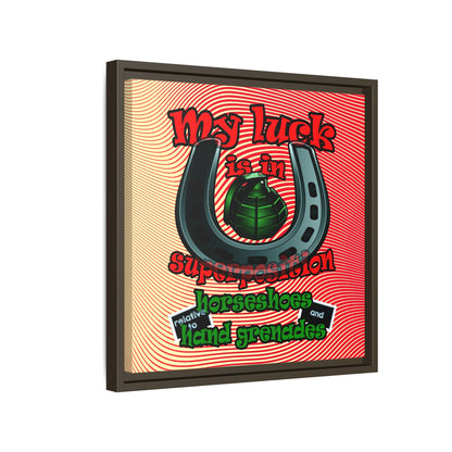 my luck - framed canvas art (yellow-orange wave)