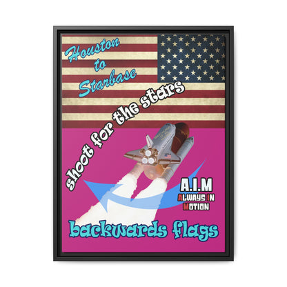 shoot for the stars - framed canvas art (pink)