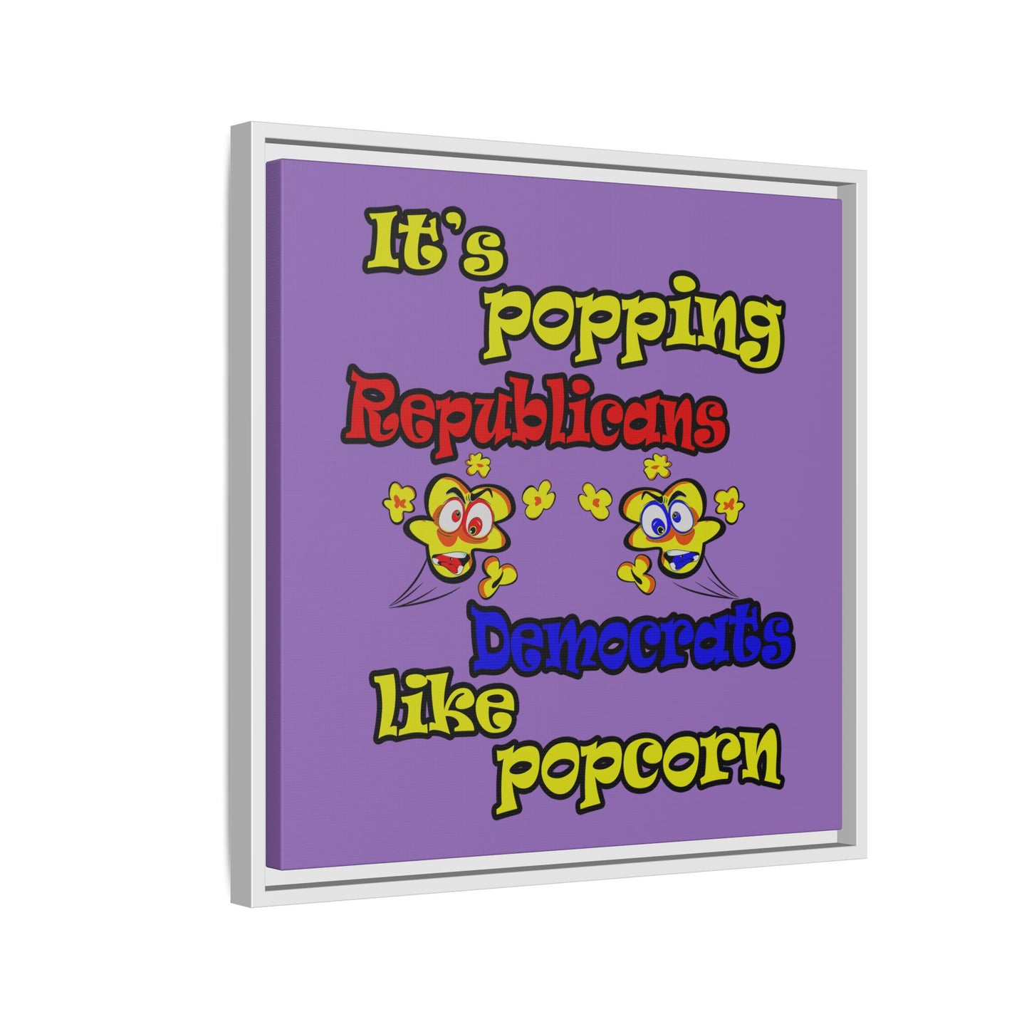 popping like popcorn - framed canvas art (light purple)