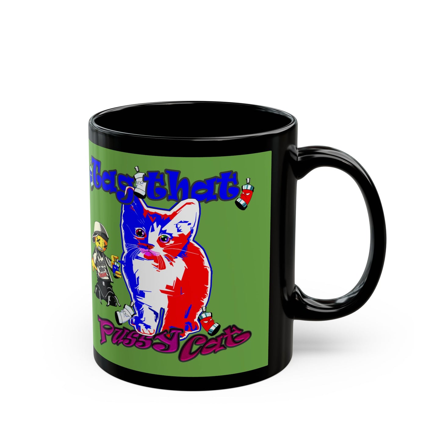 tag that - Black Mug (green)