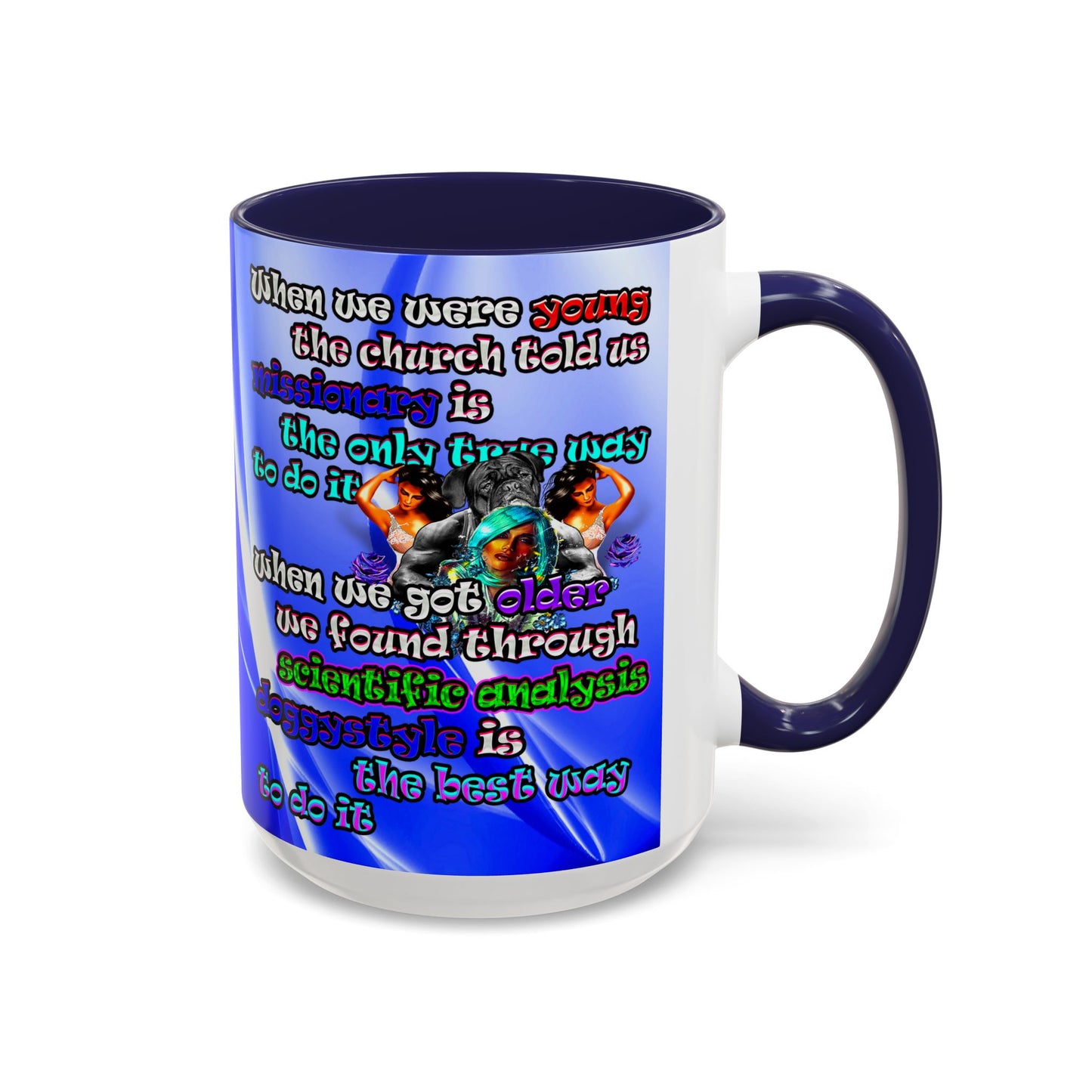 doggystyle - Accent Mug (blue-white wave)