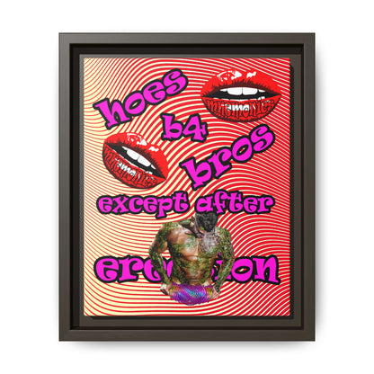 hoes b4 bros - framed canvas art (yellow-orange wave)