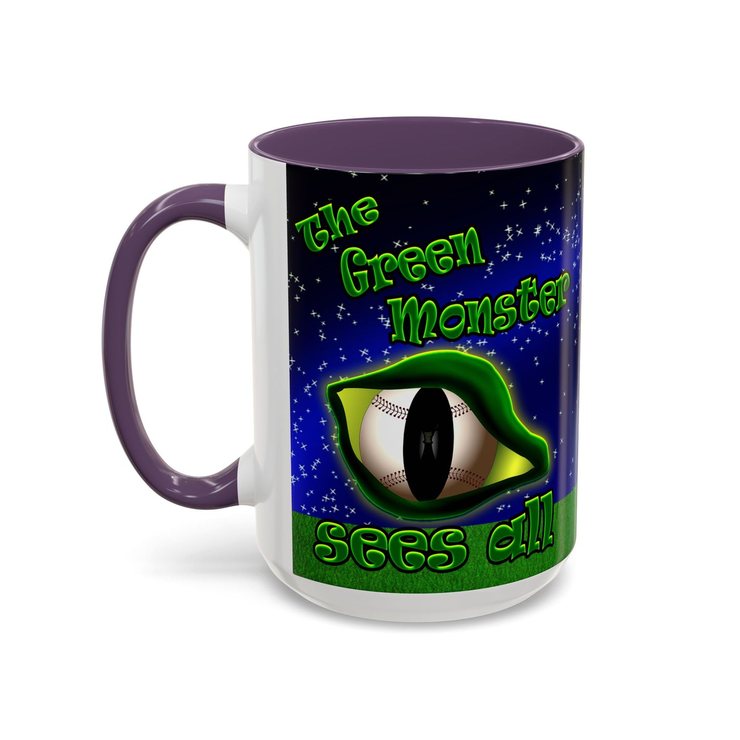 green monster - Accent Mug ('snoops' background)