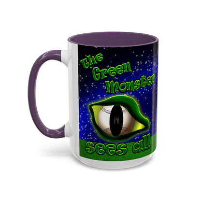 green monster - Accent Mug ('snoops' background)