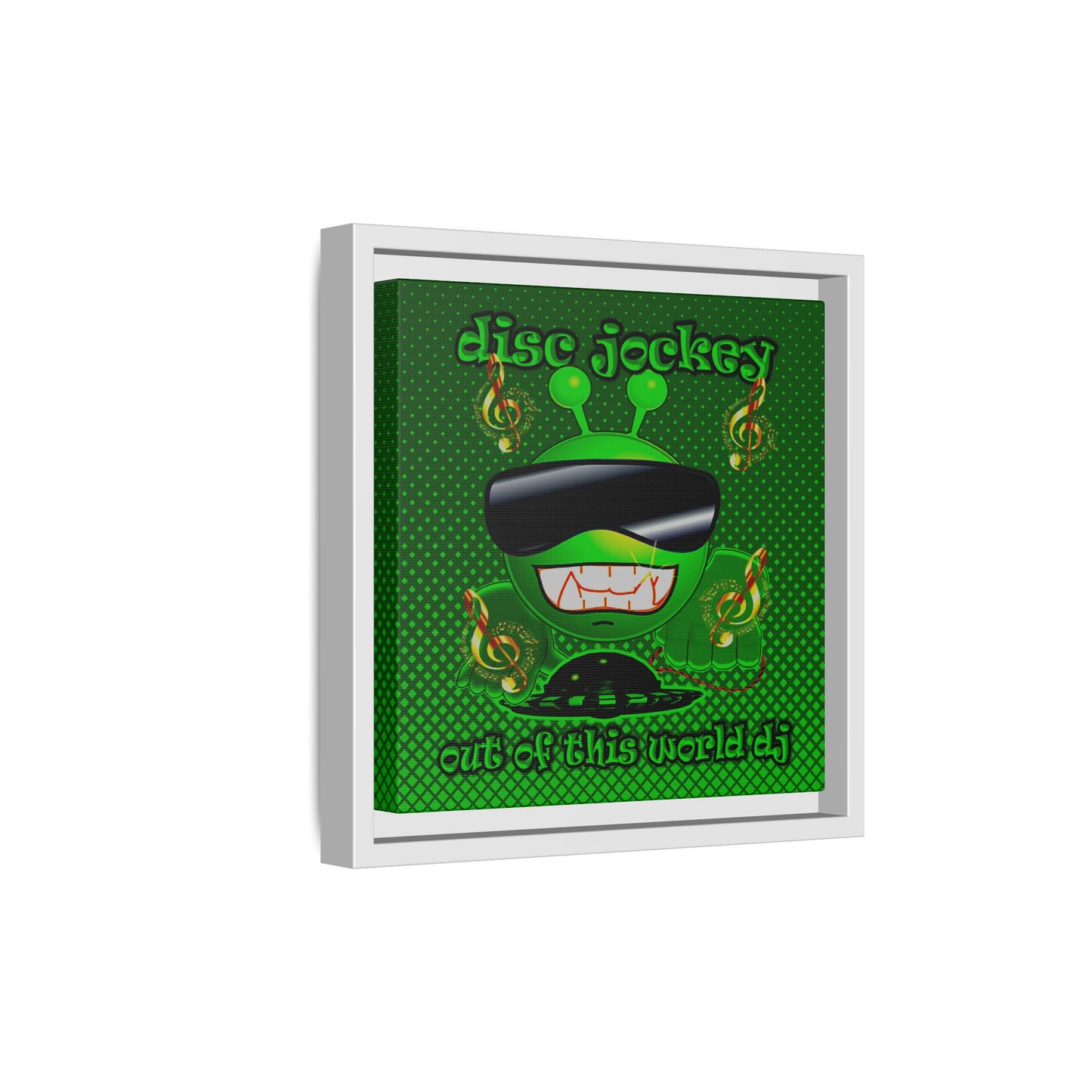 disc jockey - framed canvas art (logo green)