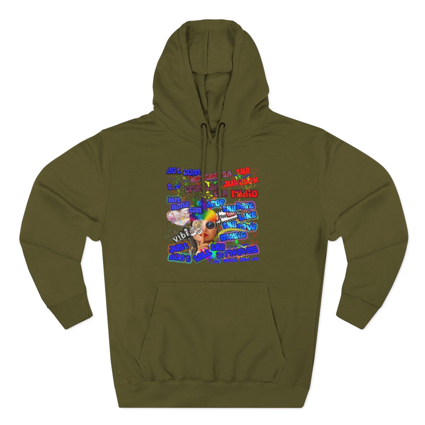 drop the beat - Three-Panel Fleece Hoodie