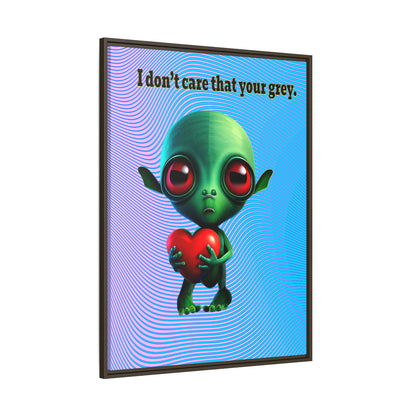 I don't care that your grey - framed canvas art (light blue-purple wave)