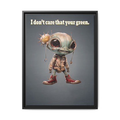 I don't care that your green - framed canvas art (grey-light grey)