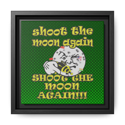 shoot the moon again - framed canvas art (logo green)