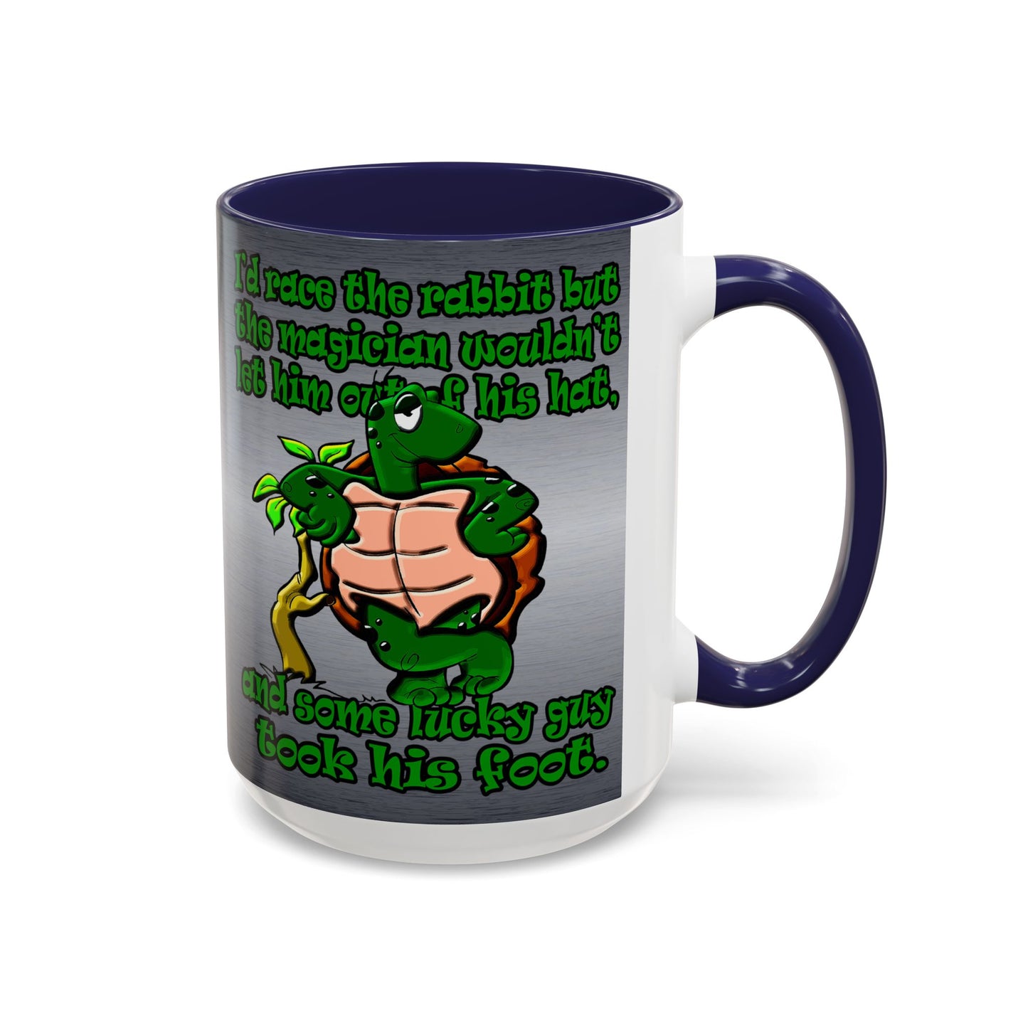 turtle race - Accent Mug (brushed nickel)