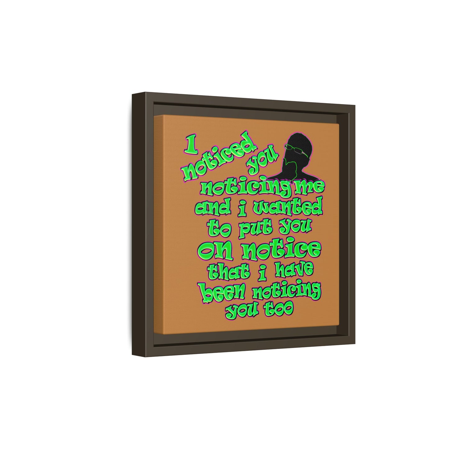noticed you noticing - framed canvas art (light brown)