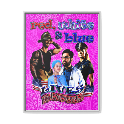 rw&b lives matter - framed canvas art (pink swirl)