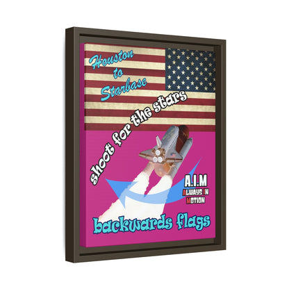 shoot for the stars - framed canvas art (pink)
