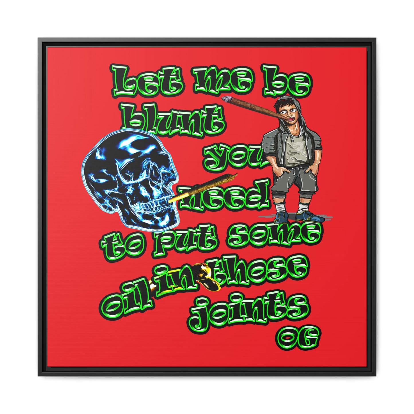 og - framed canvas art (red)