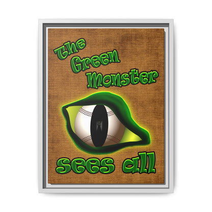 green monster - framed canvas art (brown papyrus)