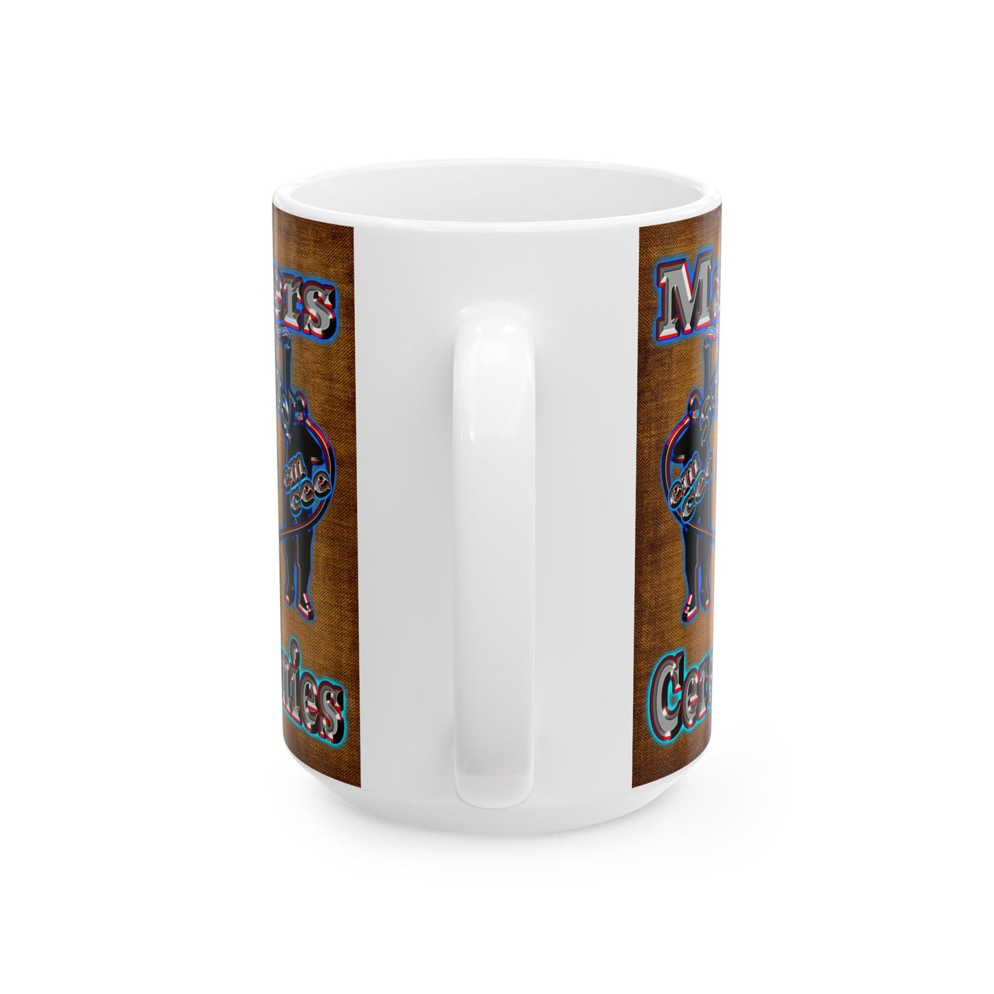 em cee squared - White Mug (brown papyrus)