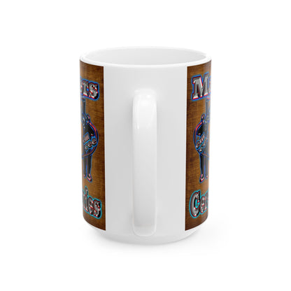 em cee squared - White Mug (brown papyrus)
