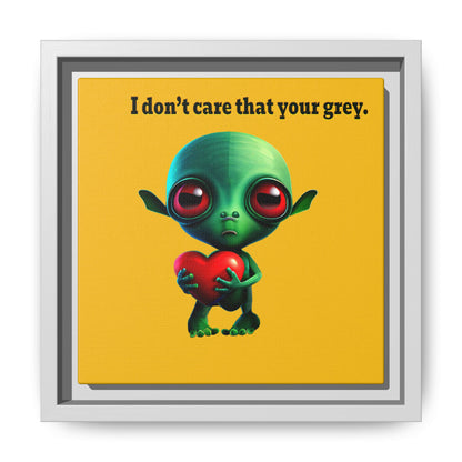 I don't care that your grey - framed canvas art (yellow)