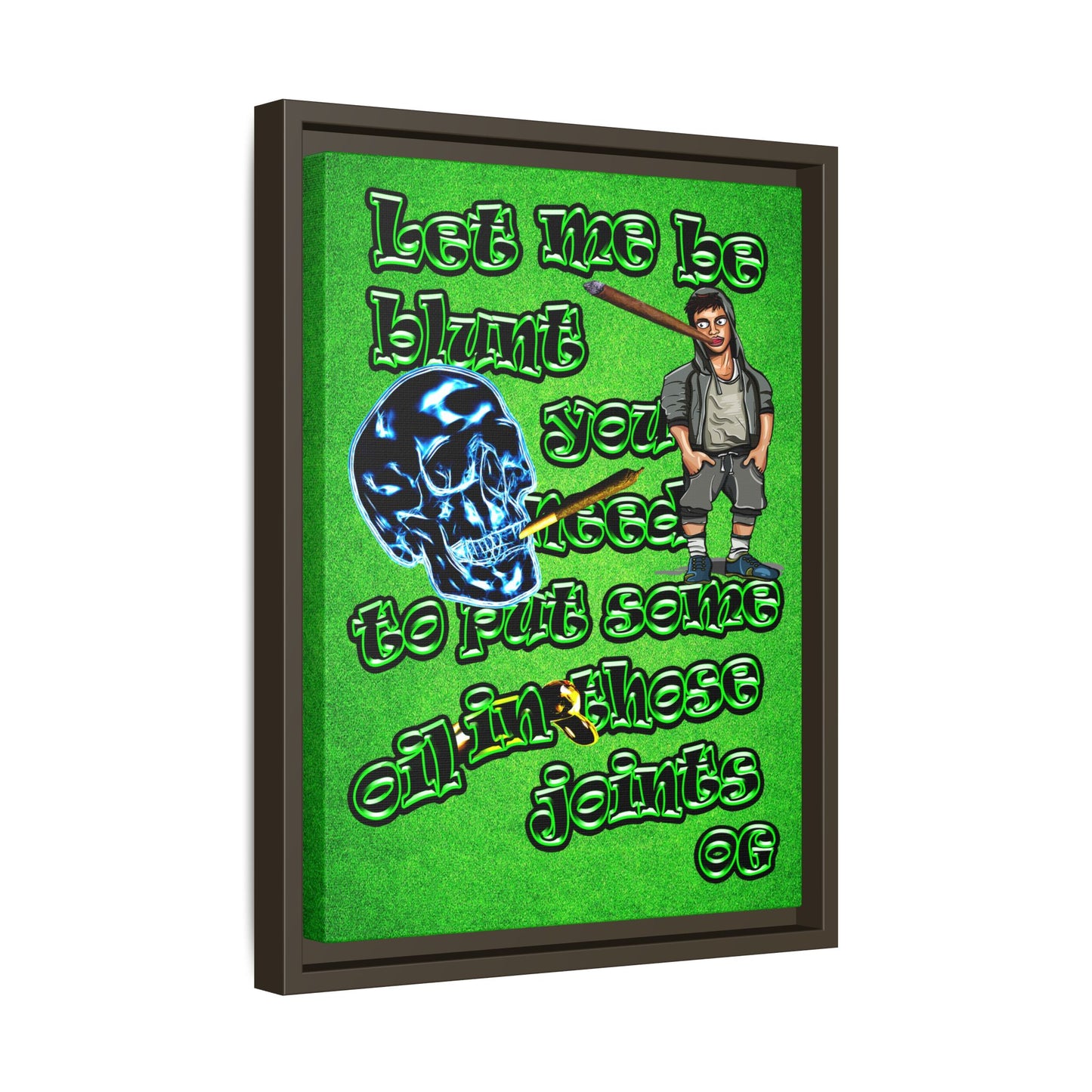 og - framed canvas art (green turf)