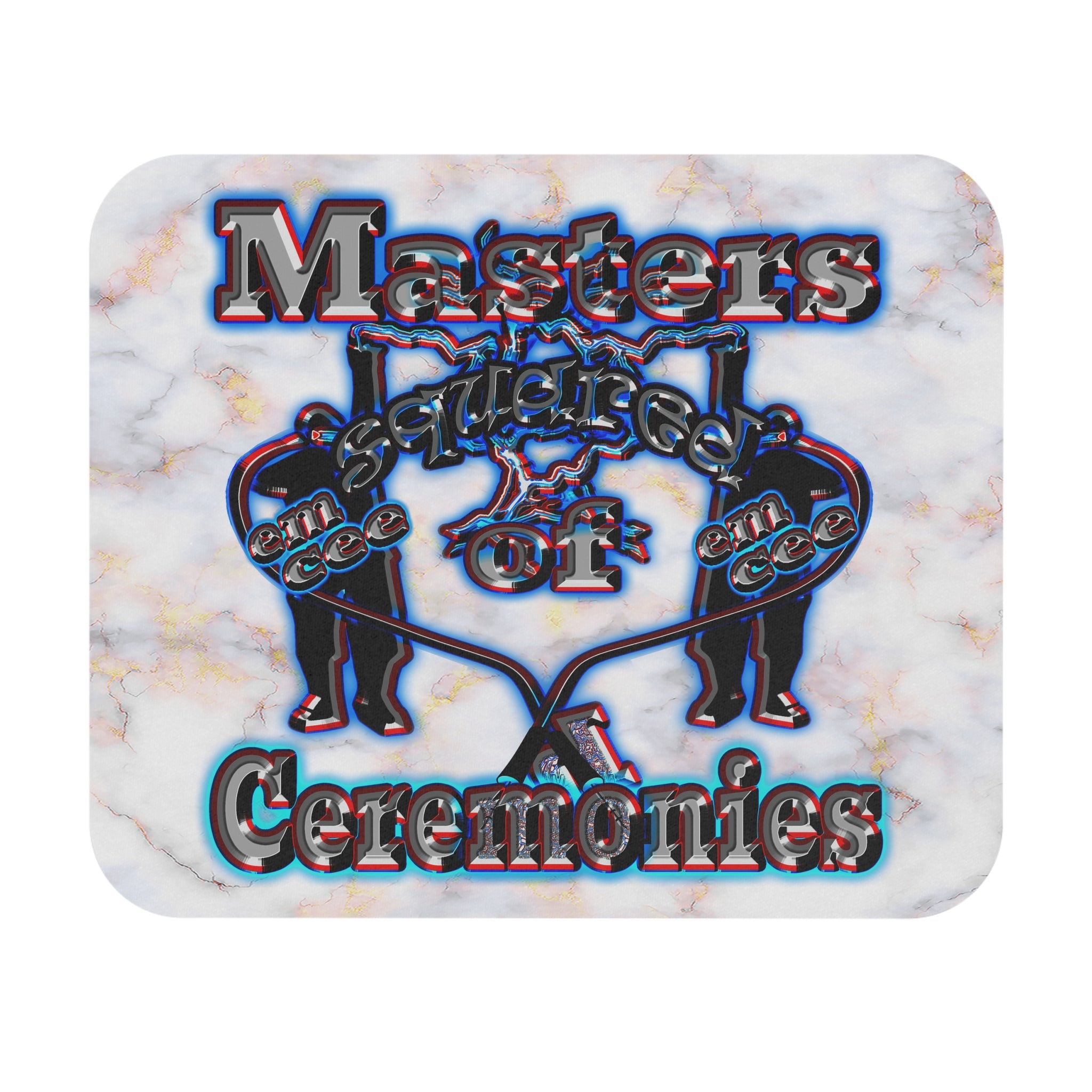 em cee squared - Mouse Pad (Rectangle) (white marble)