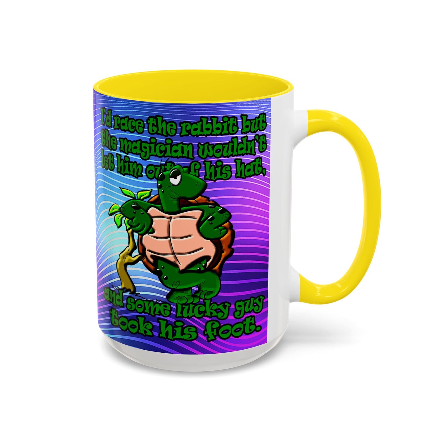 turtle race - Accent Mug (purple wave)