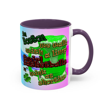 celtics logo - Accent Mug (light blue-pink wave)
