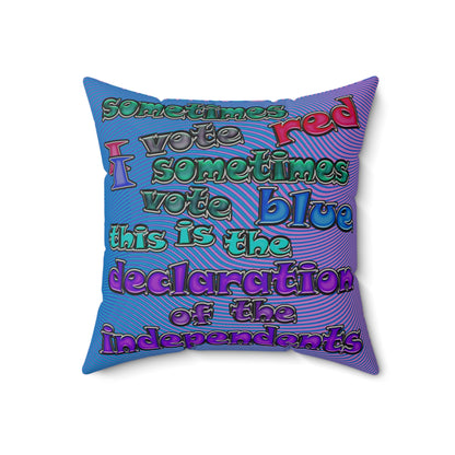 declaration of the independents - Faux Suede Square Pillow - (light blue-purple wave)
