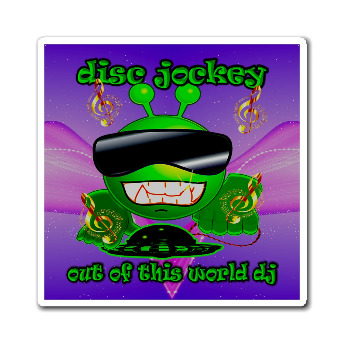 disc jockey - Magnets - (purple-pink wave)