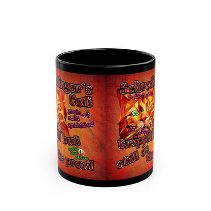 schrodinger's cat - Black Mug (burnt orange)