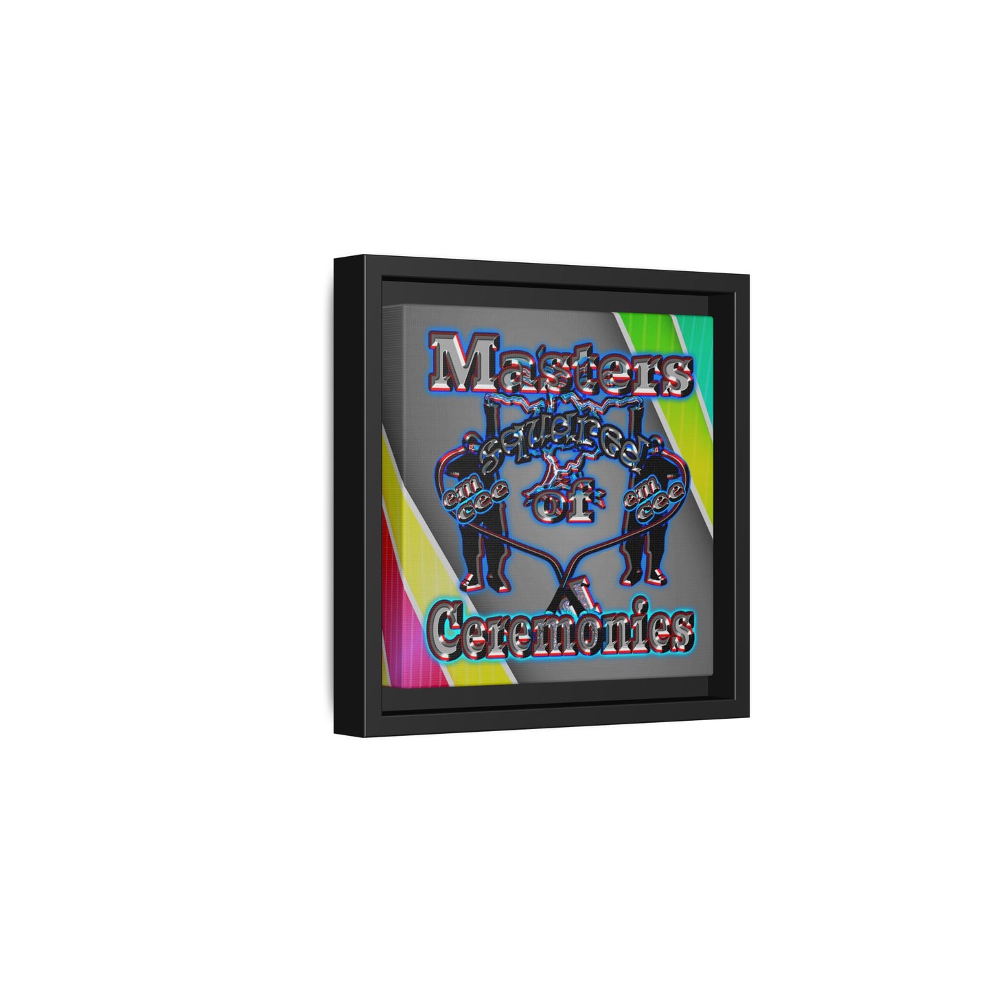 em cee squared - framed canvas art (rainbow split)
