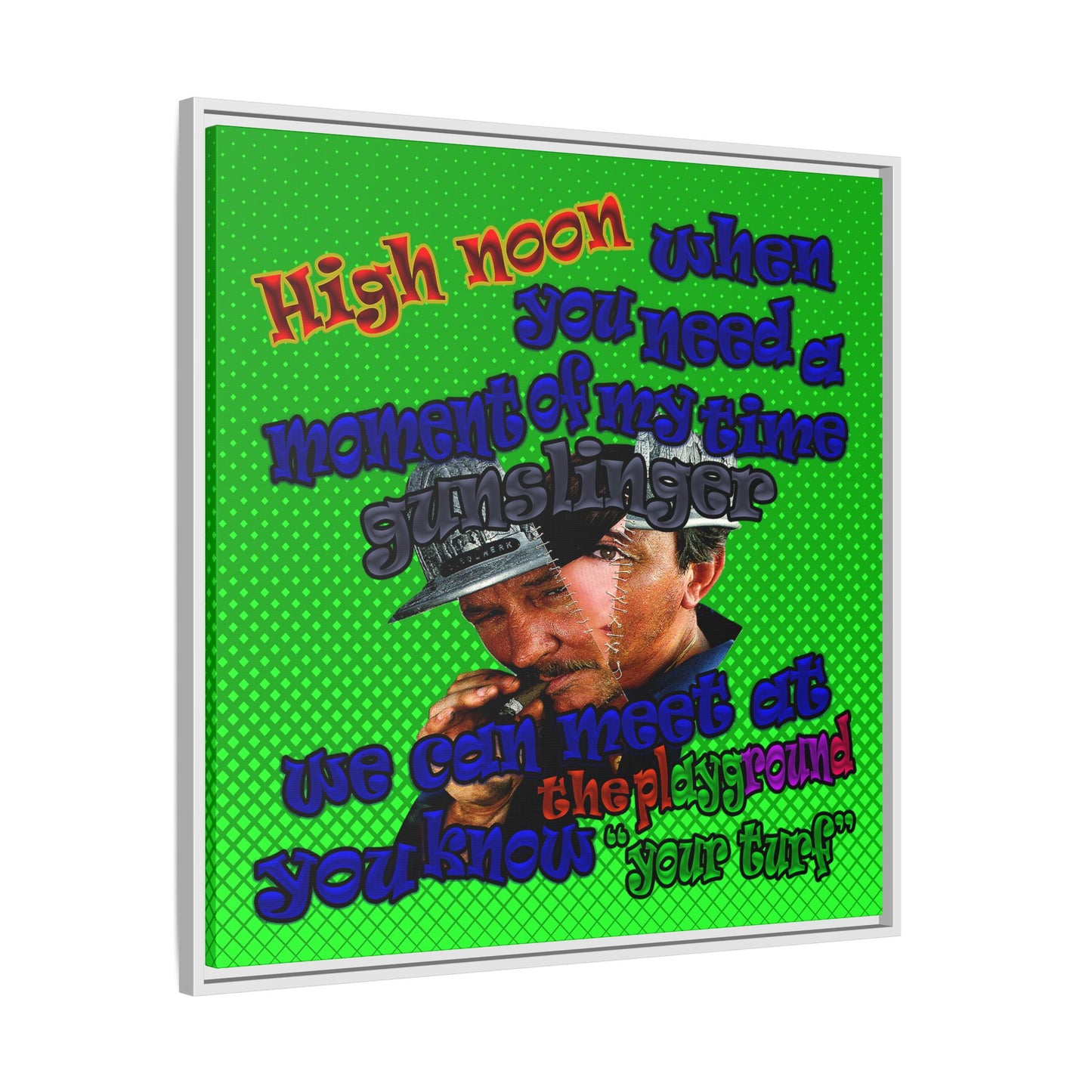 high noon - framed canvas art (logo green)