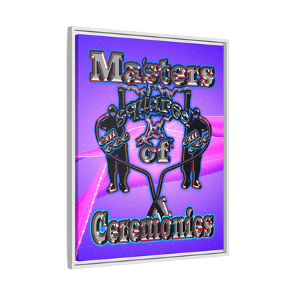 em cee squared - framed canvas art (purple-pink wave)