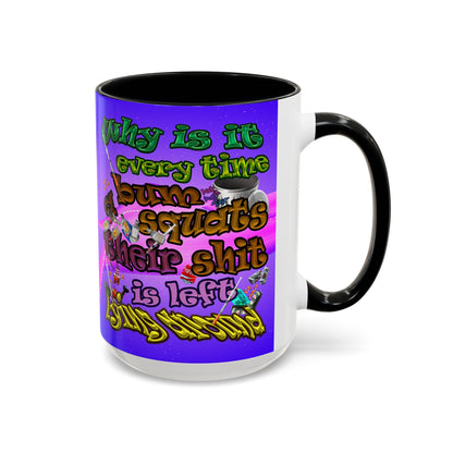 the bum's shit - Accent Mug (purple-pink wave)