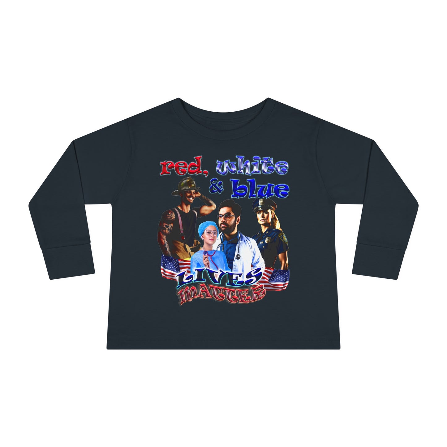 rw&b lives matter - Toddler Long Sleeve Tee