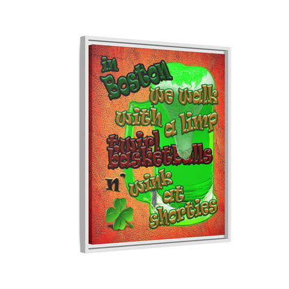 celtics logo - framed canvas art (burnt orange)