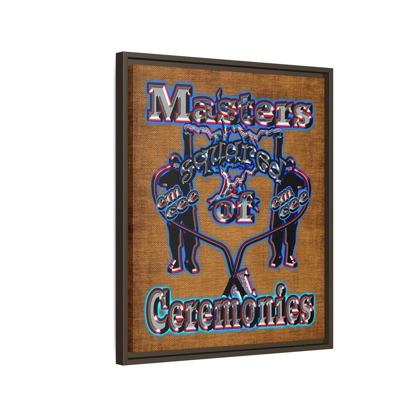 em cee squared - framed canvas art (brown papyrus)