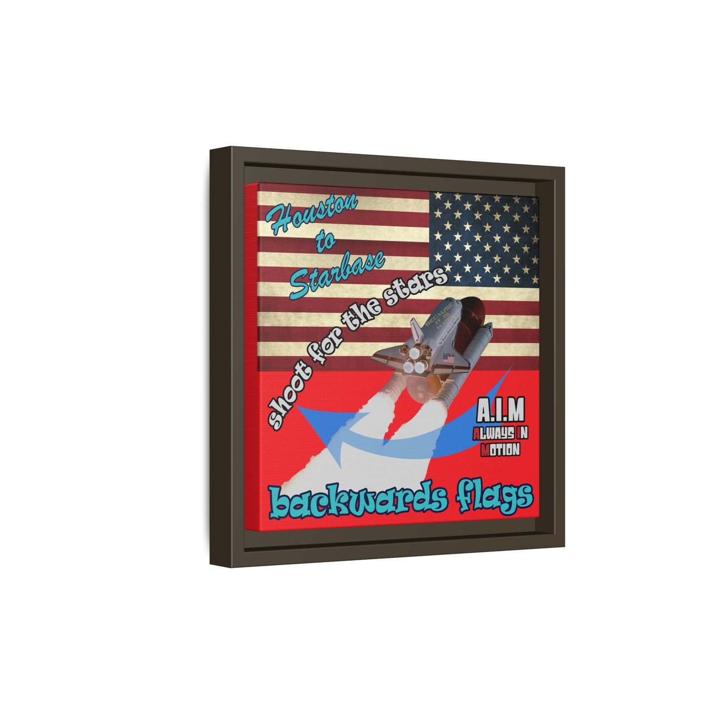 shoot for the stars - framed canvas art (red)
